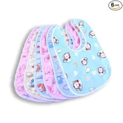 ANTILS New Born Baby Cotton Waterproof Apron Pack of 6
