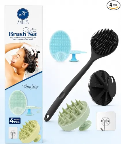 Image of ANTIL'S Soft Silicone Bath Brush Set