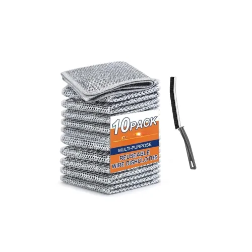 Image of Antson 10 Pack Non-Scratch Wire Dishcloth & Gaps Cleaning Brush