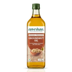 Anveshan Wood Cold Pressed Groundnut (Peanuts) Oil 1 Litre | PET Bottle