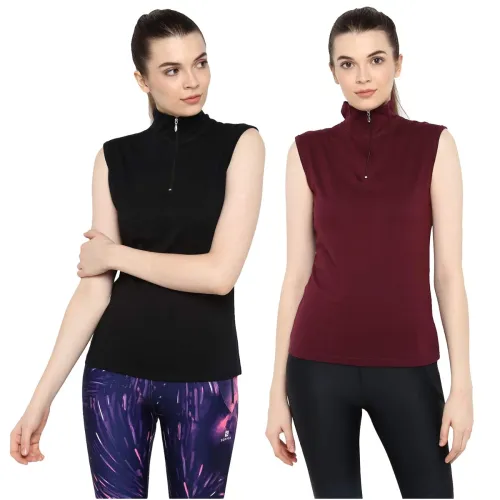 Image of Ap'pulse Women’s Sleeveless Zip T-Shirt Pack of 2 