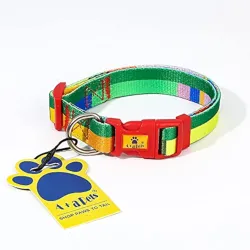 A+a Pets Skin Friendly Dog Collar (Red/Green, Large)