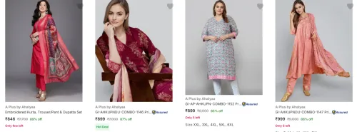 Image of A Plus By Ahalyaa Women's Ethnic Sets upto 89% Discount