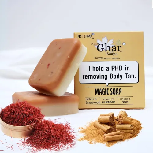 Image of Apne Ghar Ka Soaps Sandalwood & Saffron Magic Soaps For Bath 