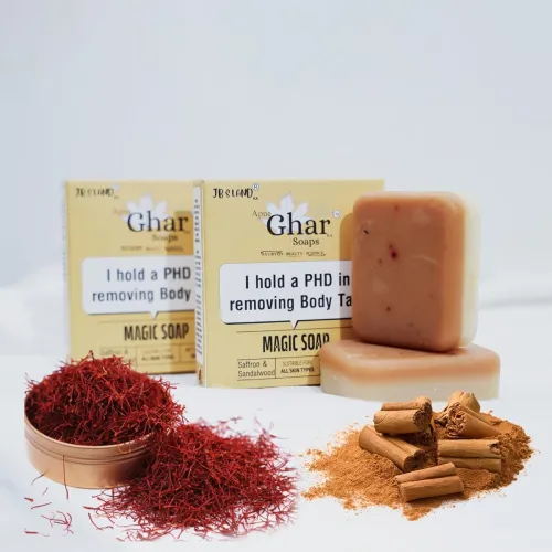Image of Apne Ghar Ka Soaps Sandalwood & Saffron Bath Soap (100 Gms)