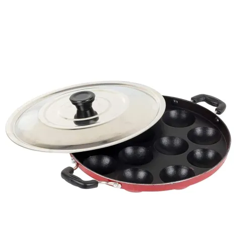 Image of Appam Maker Non Stick with lid 12 pits, pan, Appe Maker with lid, paniyaram pan