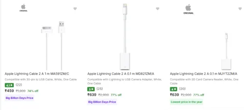 Image of Apple Cable Minimum 70% Discount