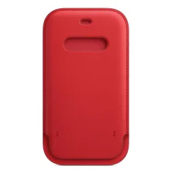 Apple Leather Sleeve Basic Case with MagSafe for iPhone 12, 12 Pro (Red)