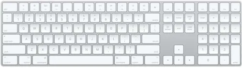 Image of Apple Magic Keyboard with Numeric Keypad - US English MXCJ3HN/A Bluetooth Laptop Keyboard (White, Silver)