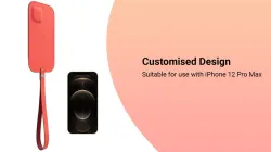 Apple Pouch for iPhone 12 Pro Max (Pink Citrus, Leather)