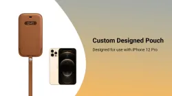 Apple Pouch for iPhone 12 Pro (Saddle Brown, Leather)