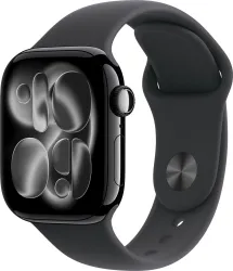 Apple Watch Series 11 GPS 42mm Jet Black Aluminium Case Black Sport Band - M/L (Black Strap, Medium/Large)