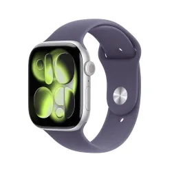 Apple Watch Series 11 GPS + Cellular 46mm Silver Aluminium Case with Purple Fog