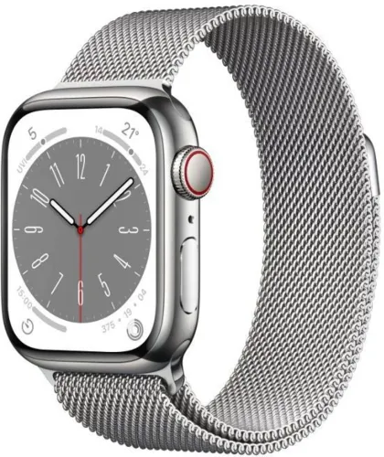 Image of Apple Watch Series 8 (GPS + Cellular, Silver Milanese)