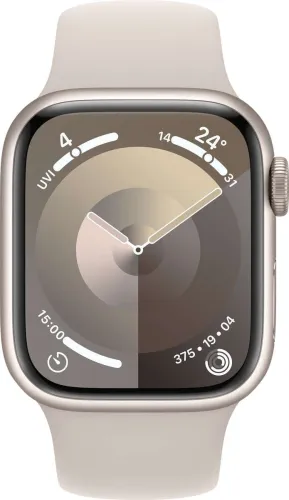 Image of Apple Watch Series 9 GPS 41mm Starlight Aluminium Case with Starlight Sport Band