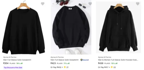 Image of Apraa Parma Men's Sweatshirts at minimum 70% Discount
