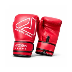 APRODO Beginner Boxing Gloves for Kids & Adults – Men & Women Training, Sparring & Heavy Bag Gloves – Durable PU Leather with Wrist Support (Red/White, 12oz)