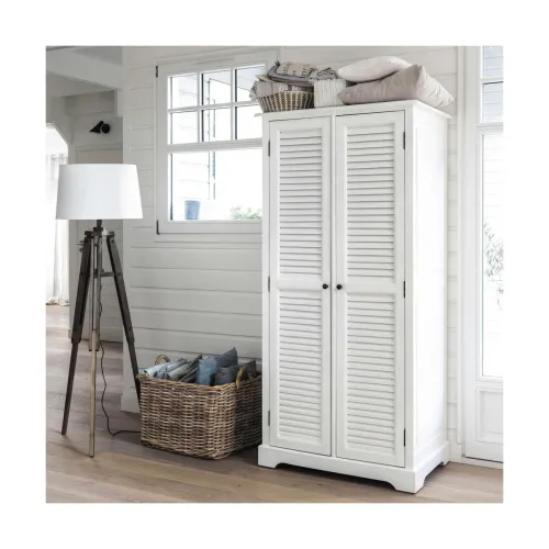 Image of APRODZ Mango Wood Double Doors Multipurpose Storage Montreal Wardrobe Almirah