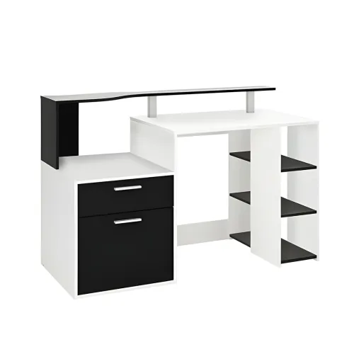 Image of APRODZ Mango Wood Study Table for Home with Drawer Storage Computer Office Work, Desktop, Computer Desk with Compartment