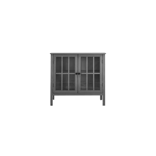 Image of APRODZ Soild Wood Vicuna Two Door Sideboard Storage Cabinet for Living Room