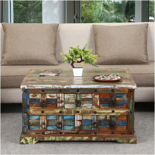 Image of APRODZ Solid Wood Yuruani Stylish Coffee Table