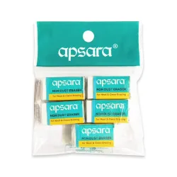 Apsara Non-Dust Erasers | Clean, Dust Free & Good Erasing | Soft Erasers