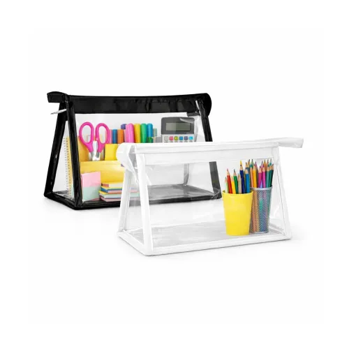 Image of AQBAH Large Capacity Big Pencil Pouch Set of 2 White & Black