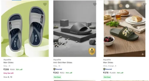 Image of Aqualite Men’s Slides at minimum 70% Discount