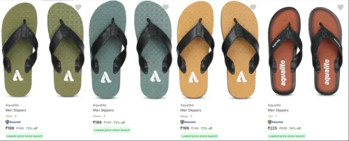 Image of Aqualite Men’s Slippers & Flip Flops at minimum 70% Disocunt