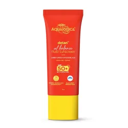 Aqualogica Detan+ Oil Balance Fluid Sunscreen for Oily Skin - 50 g | Water-like Fluid Texture | SPF 50+ PA++++ UVA & UVB