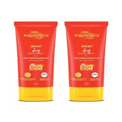 Aqualogica Detan & Dewy Sunscreen SPF50 – 2 Pack, 80g Each