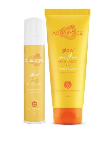 Image of Aqualogica Everyday Glow+ Combo – Dewy Sunscreen 50g + Face Wash 100ml