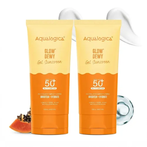 Image of Aqualogica Glow+ Dewy Gel Sunscreen - 80 g x 2