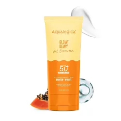 Aqualogica Glow+ Dewy Gel Sunscreen - 80 g | SPF 50+ PA++++ | In-Vivo Tested | New-age Filters | 12-Hour* Sun Protection | Tan Protection | For Bright & Hydrated Skin | Fragrance-Free & No W...