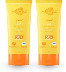 Aqualogica Sunscreen - SPF 50 PA++++ Glow+ Dewy Vitamin C Sunscreen For UVA/UVB & Blue Light Protection (160 g)