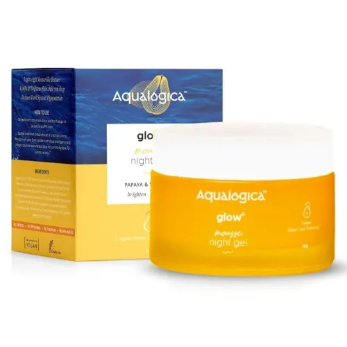 Image of Aqualogica Glow+ Mousse Vitamin C Night Gel with Papaya for Pigmentation & Dark Spots for Men & Women - for Oily