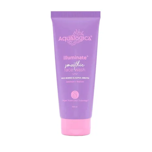 Image of Aqualogica illuminate+ Smoothie Face Wash with Wild Berries & Alpha Arbutin for Gently Exfoliates & Hydrates Skin | For 