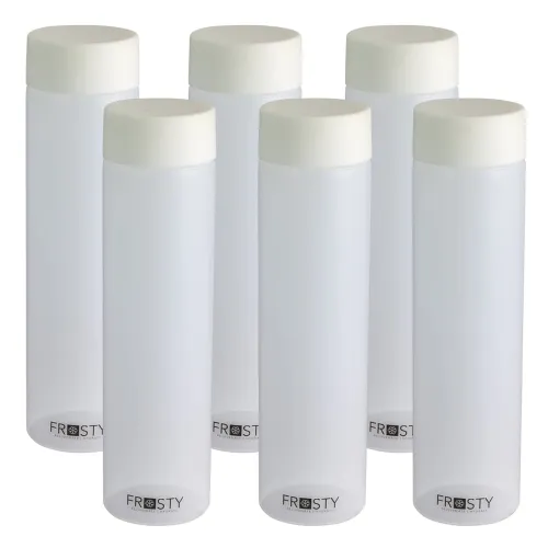 Image of AQUAWARE Frosty Plastic Food Grade Fridge Round Water Bottle Gift Set(6 pieces, 1L,White) | 950 milliliter