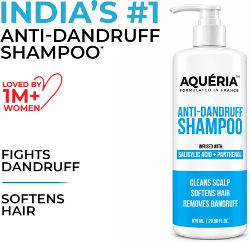 Image of Aqueria Anti-Dandruff Shampoo with Salicylic Acid Helps Control Dandruff