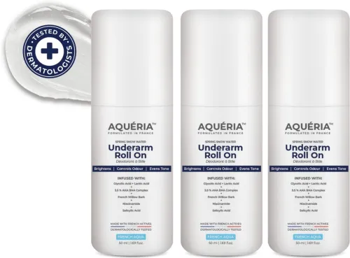 Image of Aqueria Multi Active Underarm Roll On (150 ml, Pack of 3) For Men & Women 