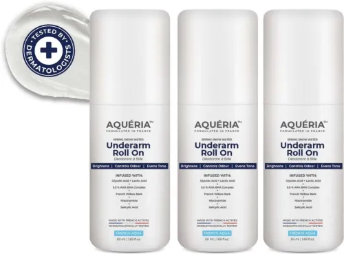 Image of Aqueria Multi Active Underarm Roll On | 5.5% AHA BHA, Niacinamide - Aqua Fragrance Deodorant Roll-on - For Men & Women