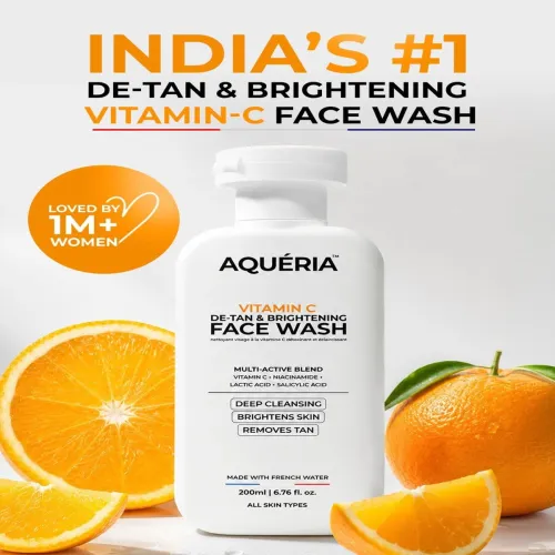 Image of Aqueria Vitamin C De-Tan & Brightening Face Wash- 200 ml