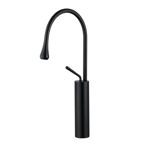 Image of Aquieen Black Basin Mixer Extended Drop Series