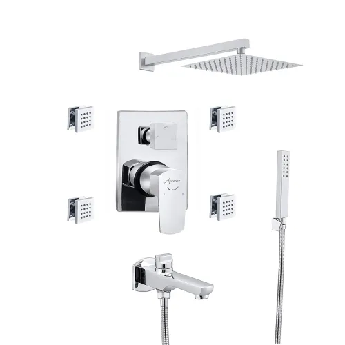 Image of Aquieen Zura Diverter Set with Shower System & Hand Shower with Body jet (8\' SHOWER (4 BODY JET))