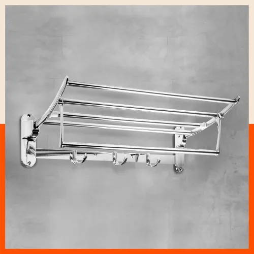 Image of Aquila by Bathla - Dorado Stainless Steel Towel Rack/Holder/Stand for Home | Wall Mountable & Foldable 