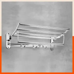 Aquila by Bathla - Dorado Stainless Steel Towel Rack/Holder/Stand for Home | Wall Mountable & Foldable | Corrosion Resis