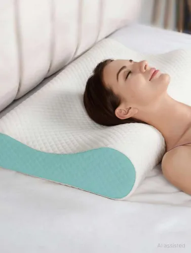 Image of araami Memory Foam Sleeping Pillow Pack of 1 Solid (sky)