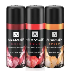 Aramusk Deo for Men - MUSK, BOLD & SPEED assorted |Long Lasting Masculine Fragrance | Everyday Bodyspray |150mL Pack of 