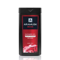 Aramusk Musk Shower Gel for Men | For Body & Face | Deep Cleansing, Germ Protection & Skin Moisturization - 250mL