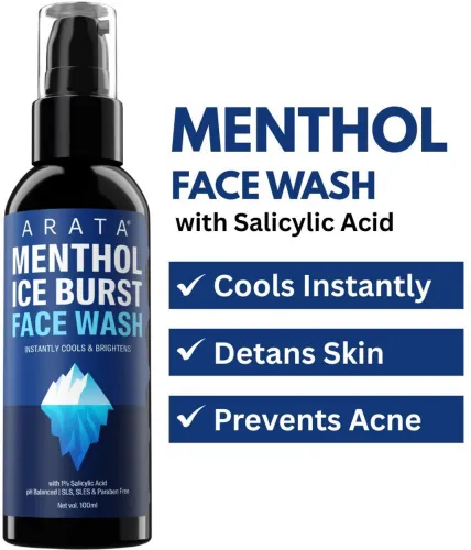 Image of ARATA Menthol Ice Burst Face Wash (100 ml) 